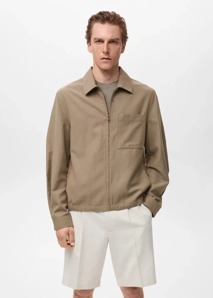 Kurtka z lyocellu z kieszeniami Kurtka z lyocellu z kieszeniami