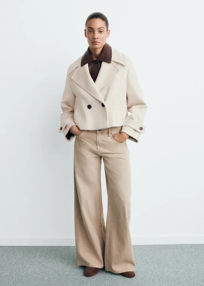 Kurtka z mieszanki wełny z dużymi klapami Kurtka z mieszanki wełny z dużymi klapami