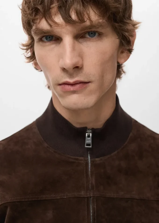 Kurtka z połączenia skóry i zamszu Kurtka z połączenia skóry i zamszu