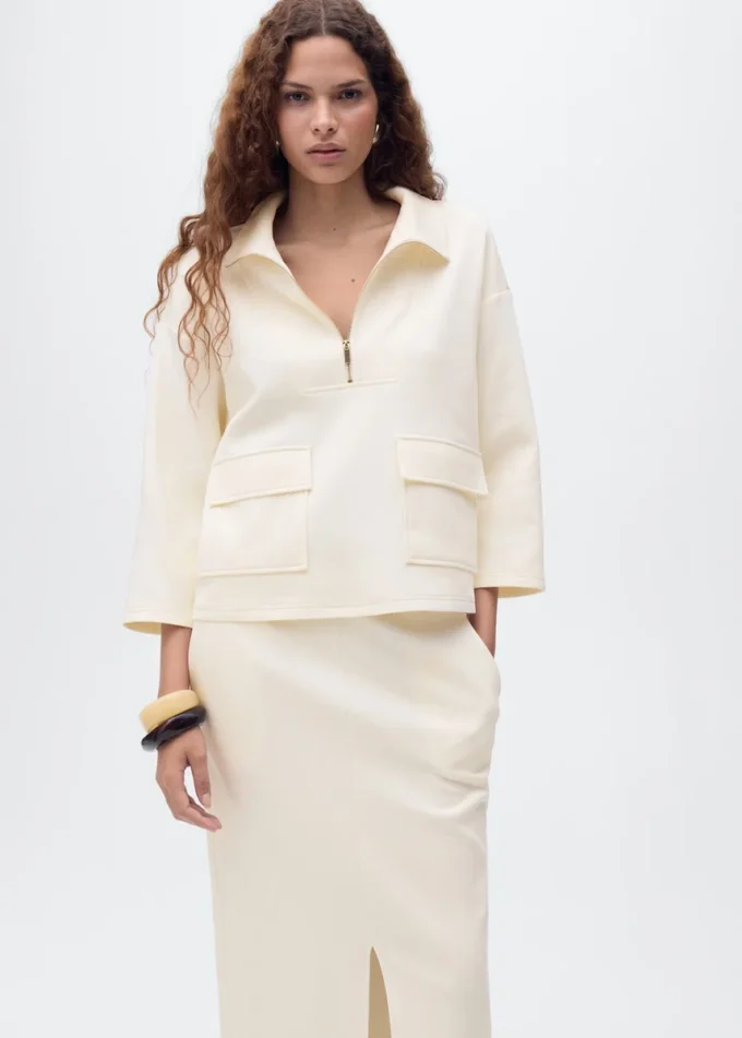 Kurtka z rękawami 3/4 i kieszeniami Kurtka z rękawami 3/4 i kieszeniami