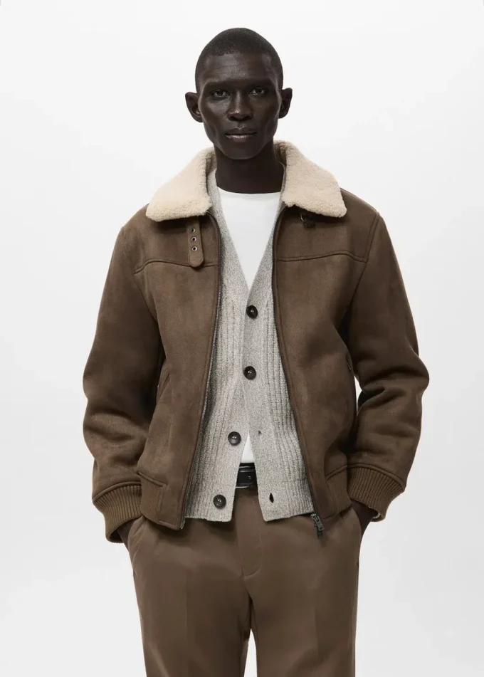 Kurtka z zamszu imitującego owczą skórę Kurtka z zamszu imitującego owczą skórę