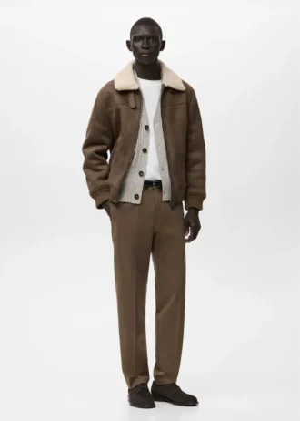 Kurtka z zamszu imitującego owczą skórę