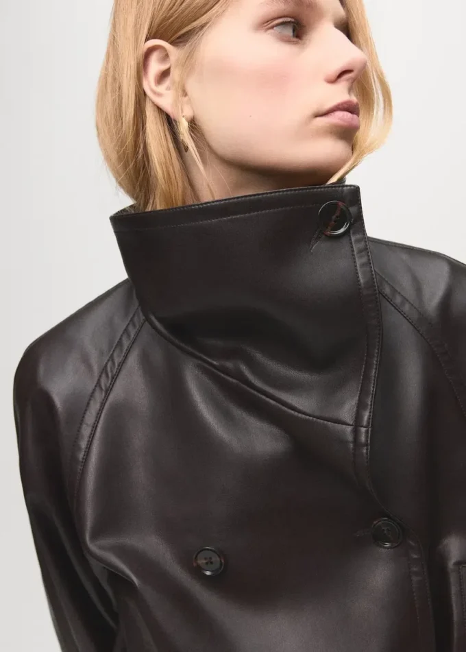 Kurtka ze sztucznej skóry z dużymi klapami Kurtka ze sztucznej skóry z dużymi klapami