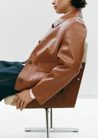 Kurtka ze sztucznej skóry z kieszeniami Kurtka ze sztucznej skóry z kieszeniami