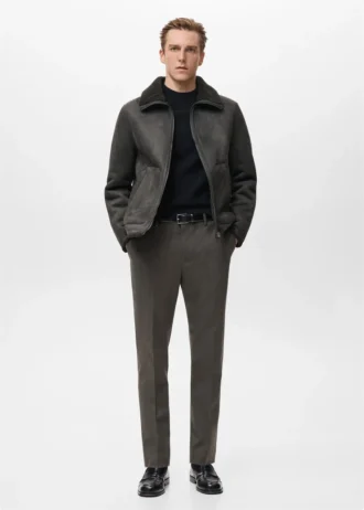 Kurtka ze sztucznej skóry z podszewką z owczej skóry