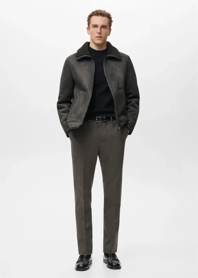 Kurtka ze sztucznej skóry z podszewką z owczej skóry Kurtka ze sztucznej skóry z podszewką z owczej skóry