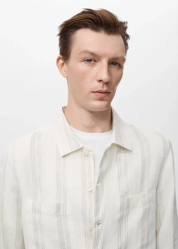 Lniana koszula w paski Lniana koszula w paski