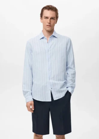 Lniana koszula w prążki