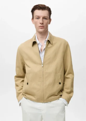 Lniana kurtka zapinana na zamek błyskawiczny Lniana kurtka zapinana na zamek błyskawiczny