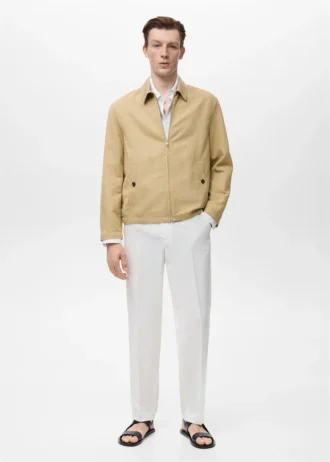 Lniana kurtka zapinana na zamek błyskawiczny Lniana kurtka zapinana na zamek błyskawiczny