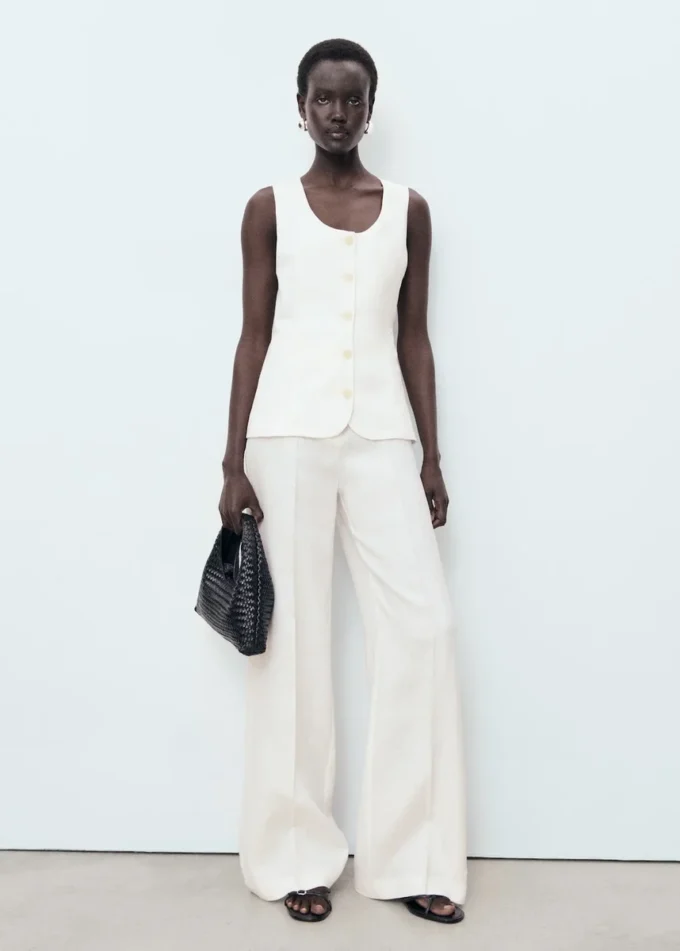 Lniany kombinezon w stylu garnituru Lniany kombinezon w stylu garnituru