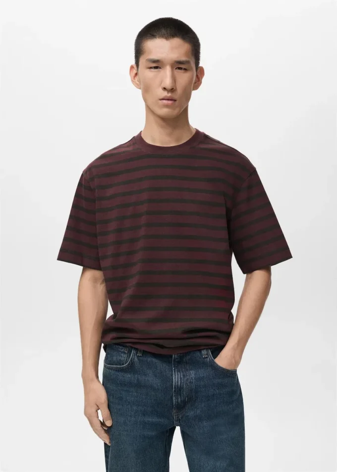 Luźna koszulka w paski, 100% bawełna Luźna koszulka w paski, 100% bawełna