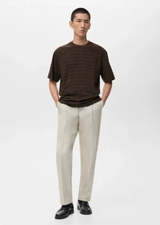 Luźna koszulka w paski, 100% bawełna