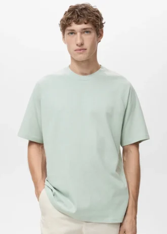 Luźna koszulka z bawełny i lnu