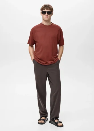 Luźna koszulka z bawełny i lnu