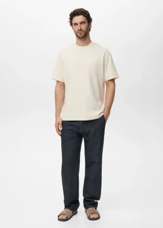 Luźna koszulka z dzianiny dresowej