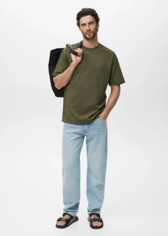 Luźna koszulka z dzianiny dresowej