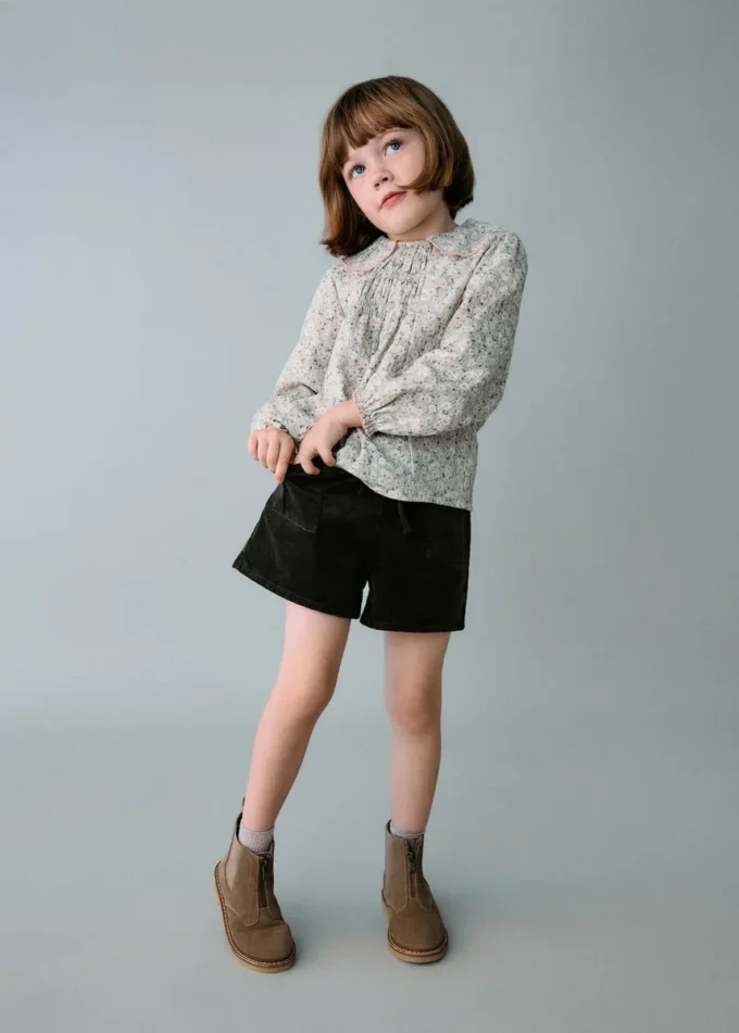 Luźne szorty z sztruksu