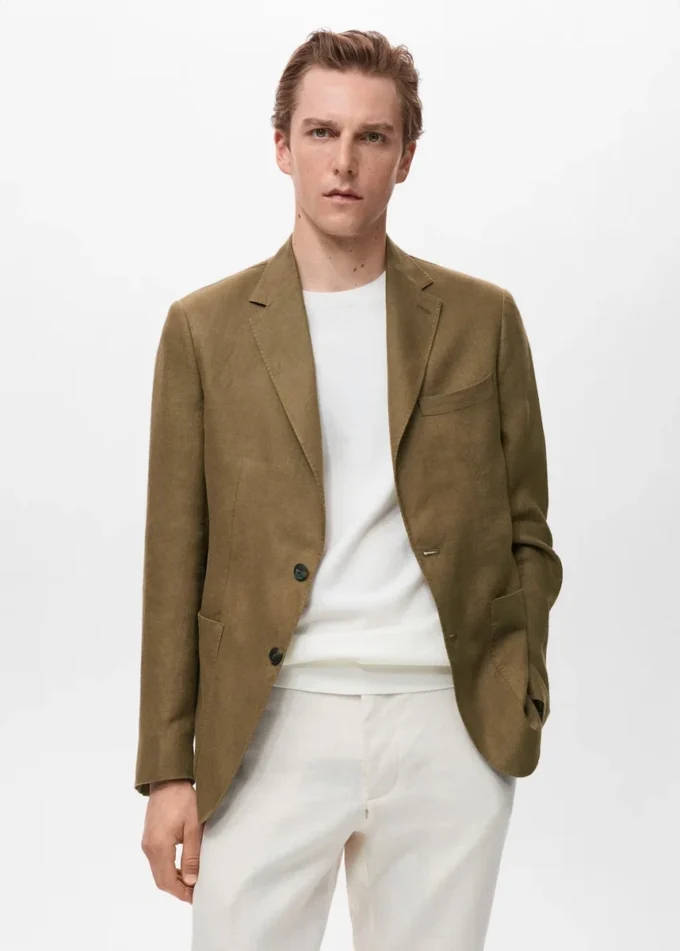 Marynarka garniturowa Salerno 100% len, slim fit