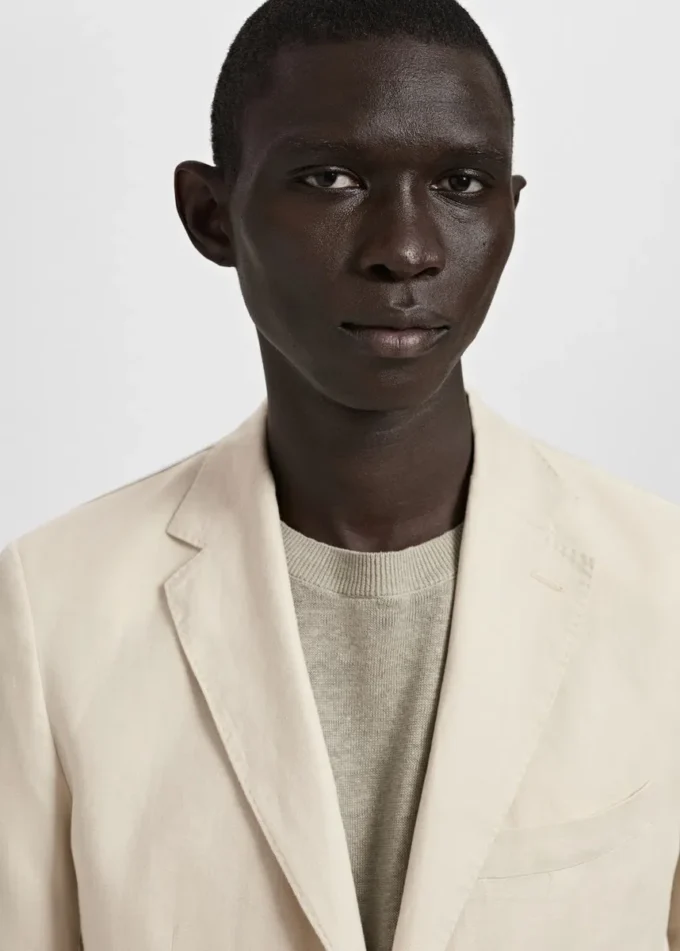 Marynarka garniturowa Salerno 100% len, slim fit Marynarka garniturowa Salerno 100% len, slim fit