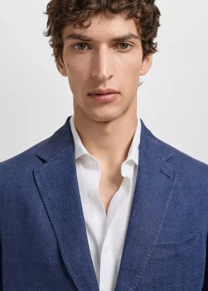 Marynarka garniturowa Salerno 100% len, slim fit Marynarka garniturowa Salerno 100% len, slim fit