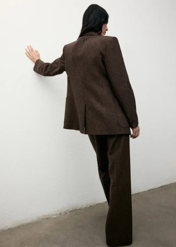 Marynarka z wełnianej dzianiny w cętki Marynarka z wełnianej dzianiny w cętki