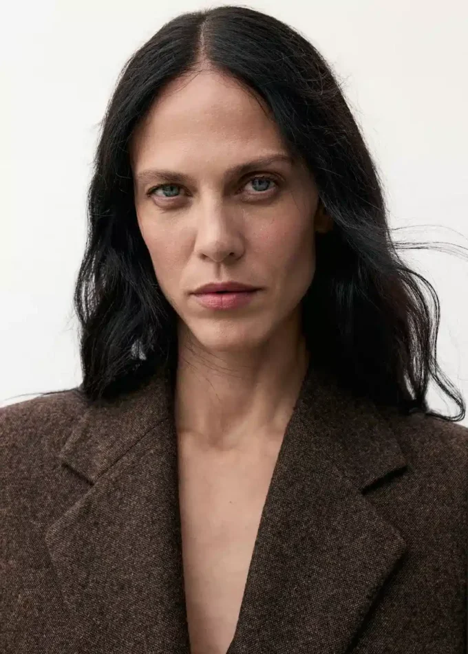 Marynarka z wełnianej dzianiny w cętki Marynarka z wełnianej dzianiny w cętki