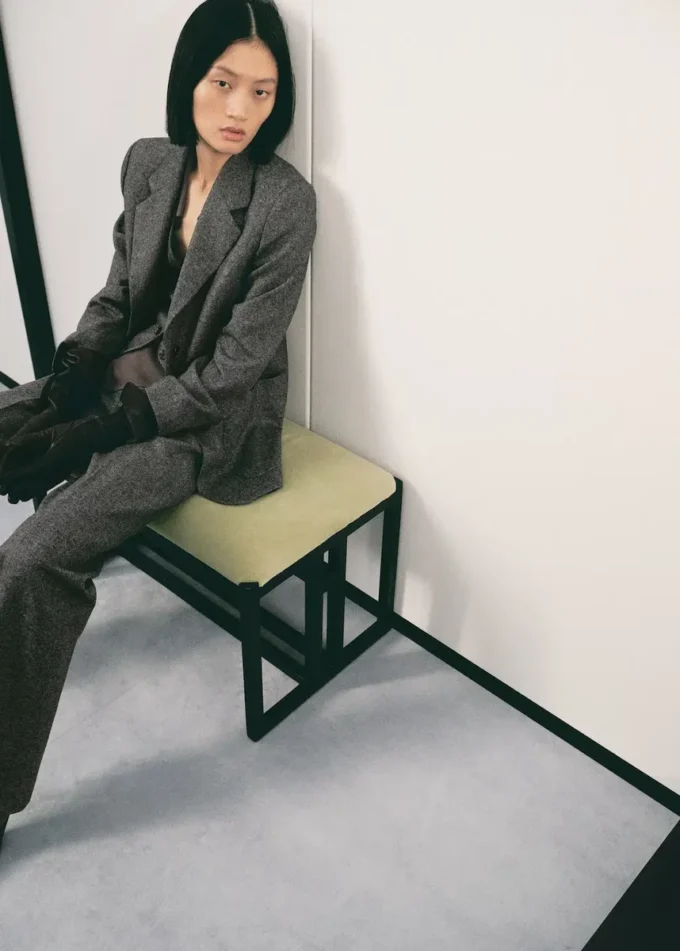 Marynarka z wełnianej dzianiny w cętki Marynarka z wełnianej dzianiny w cętki