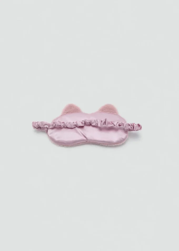 Maska na oczy z nadrukiem zwierzęcym imitującym futro Maska na oczy z nadrukiem zwierzęcym imitującym futro