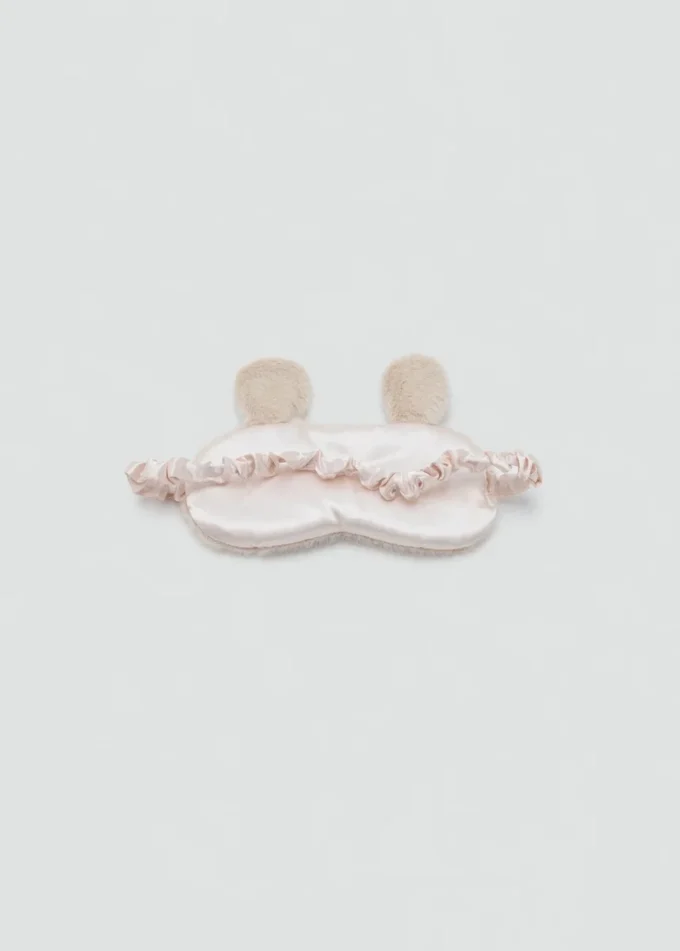 Maska na oczy z nadrukiem zwierzęcym imitującym futro Maska na oczy z nadrukiem zwierzęcym imitującym futro