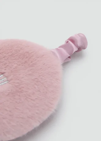 Maska na oczy z nadrukiem zwierzęcym imitującym futro Maska na oczy z nadrukiem zwierzęcym imitującym futro