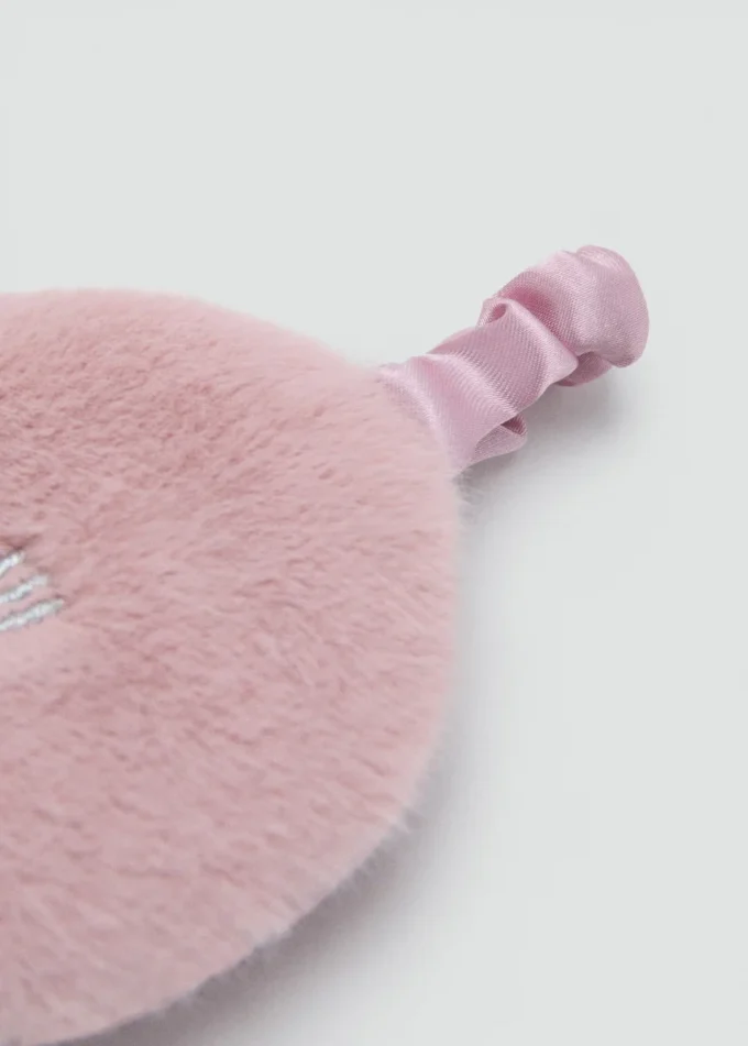 Maska na oczy z nadrukiem zwierzęcym imitującym futro Maska na oczy z nadrukiem zwierzęcym imitującym futro