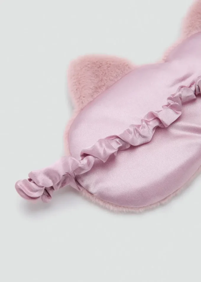 Maska na oczy z nadrukiem zwierzęcym imitującym futro Maska na oczy z nadrukiem zwierzęcym imitującym futro