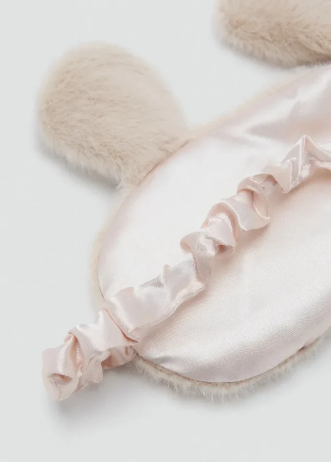 Maska na oczy z nadrukiem zwierzęcym imitującym futro Maska na oczy z nadrukiem zwierzęcym imitującym futro