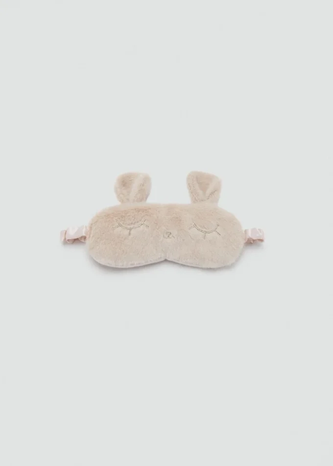 Maska na oczy z nadrukiem zwierzęcym imitującym futro Maska na oczy z nadrukiem zwierzęcym imitującym futro