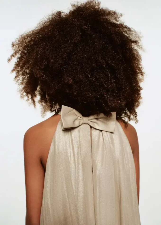 Metaliczna sukienka z kokardą Metaliczna sukienka z kokardą