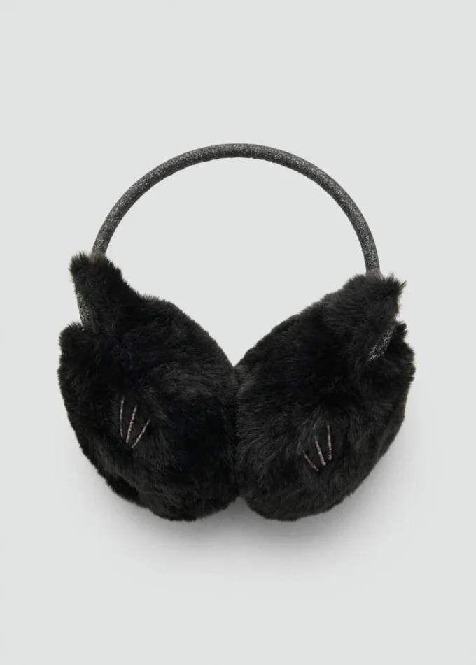 Nauszniki z efektem futra kota