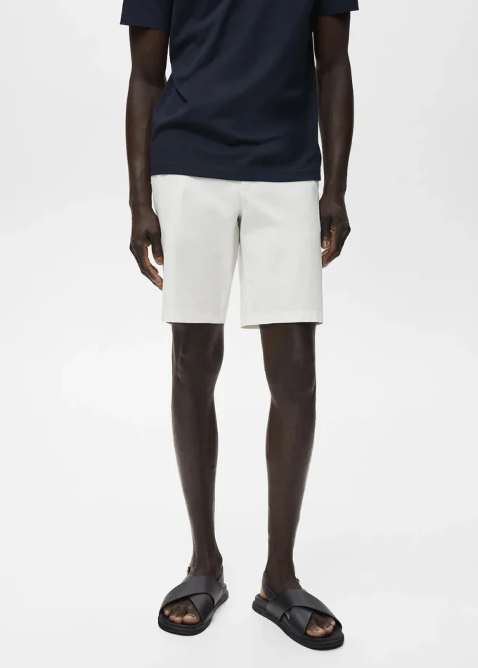 Odszyte na wąsko bawełniane bermudy chino Odszyte na wąsko bawełniane bermudy chino