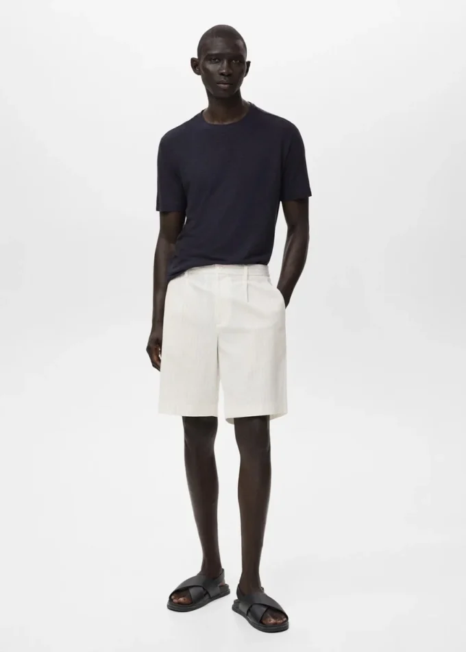 Odszyte na wąsko bawełniane bermudy chino Odszyte na wąsko bawełniane bermudy chino