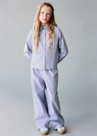 Oversize’owa koszula w paski z bawełny