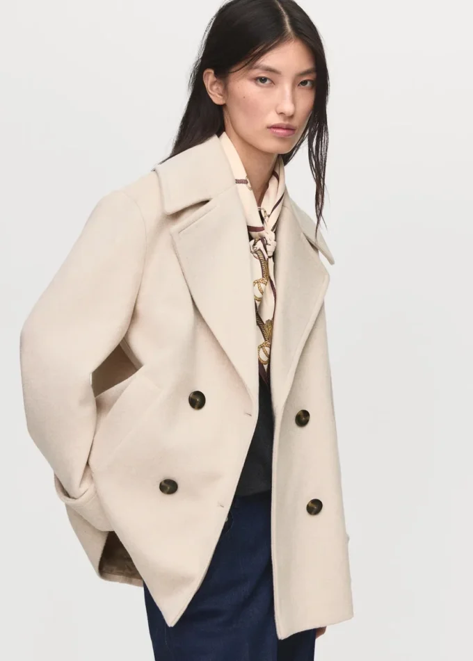 Płaszcz dwurzędowy z mieszanki wełny Płaszcz dwurzędowy z mieszanki wełny