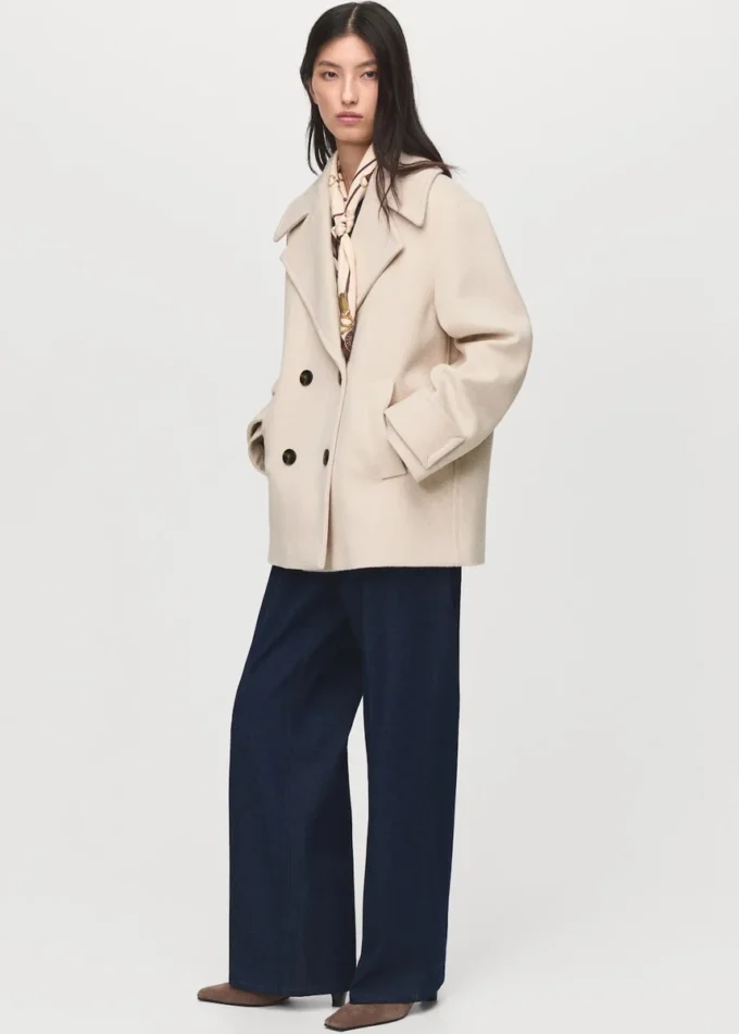 Płaszcz dwurzędowy z mieszanki wełny Płaszcz dwurzędowy z mieszanki wełny