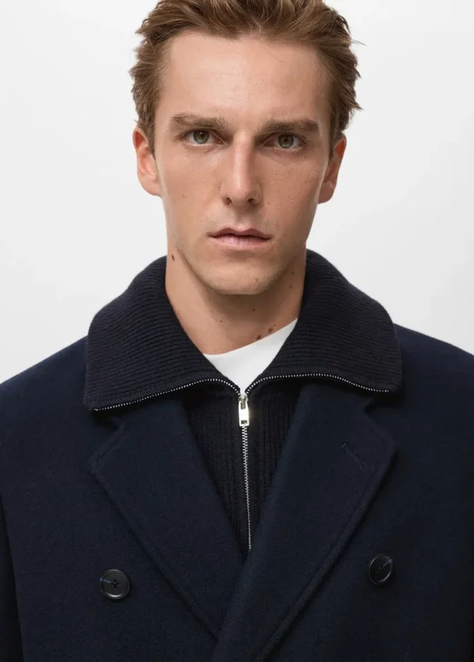 Płaszcz dwurzędowy z mieszanki wełny Płaszcz dwurzędowy z mieszanki wełny