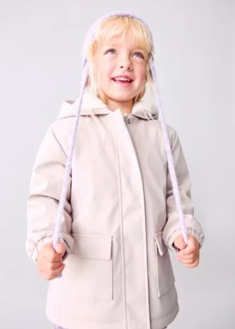 Płaszcz gumowany z podszewką imitującą futro