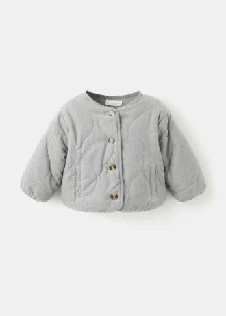 Płaszcz pikowany z tkaniny sztruksowej