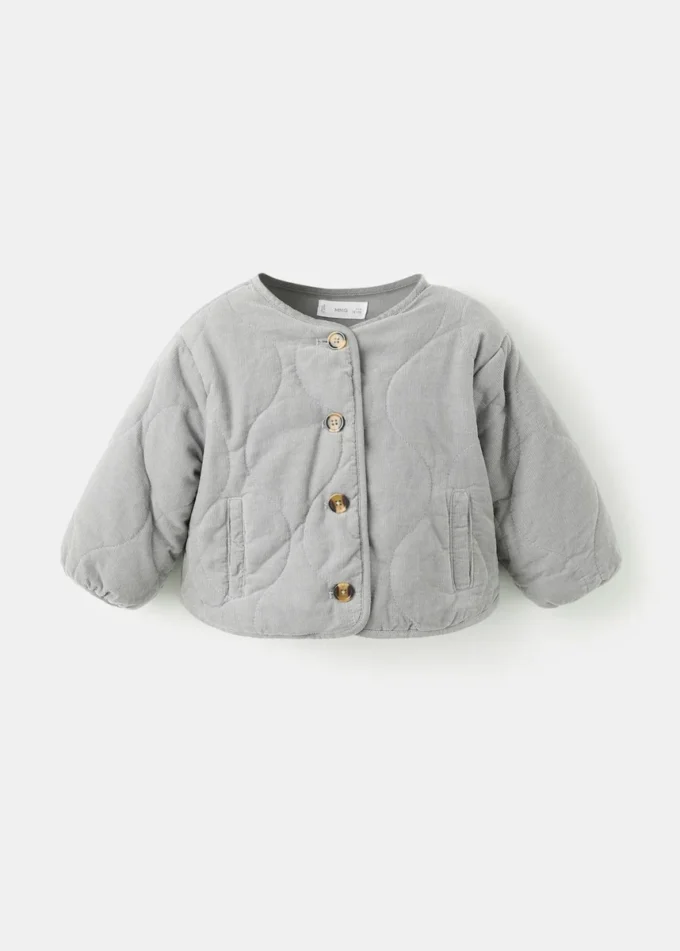 Płaszcz pikowany z tkaniny sztruksowej