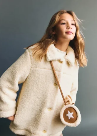 Płaszcz z efektem owczej skóry