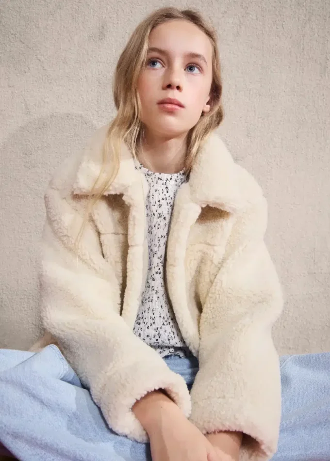 Płaszcz z efektem owczej skóry Płaszcz z efektem owczej skóry