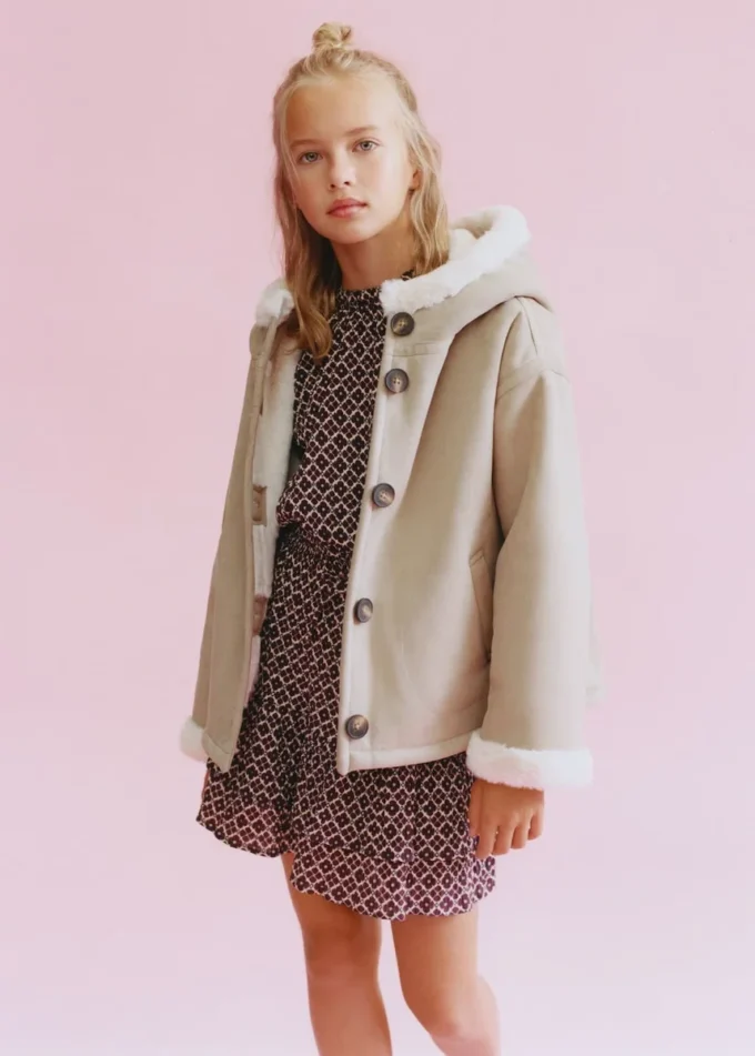 Płaszcz z futra i zamszu Płaszcz z futra i zamszu