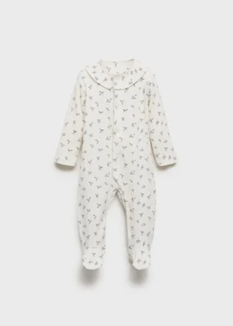 Piżama w kwiaty z kołnierzykiem typu Peter Pan